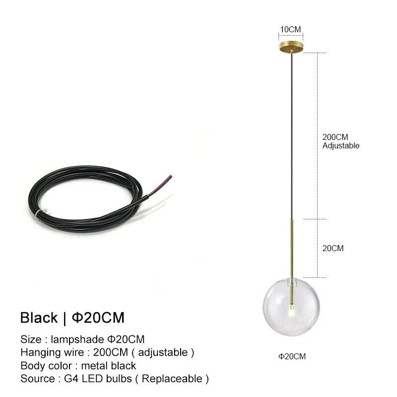 Euroselle Glass Ball Pendant Lights for Nordic Modern Home Decor