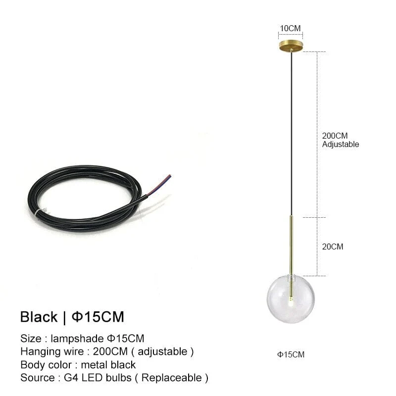 Euroselle Glass Ball Pendant Lights for Nordic Modern Home Decor