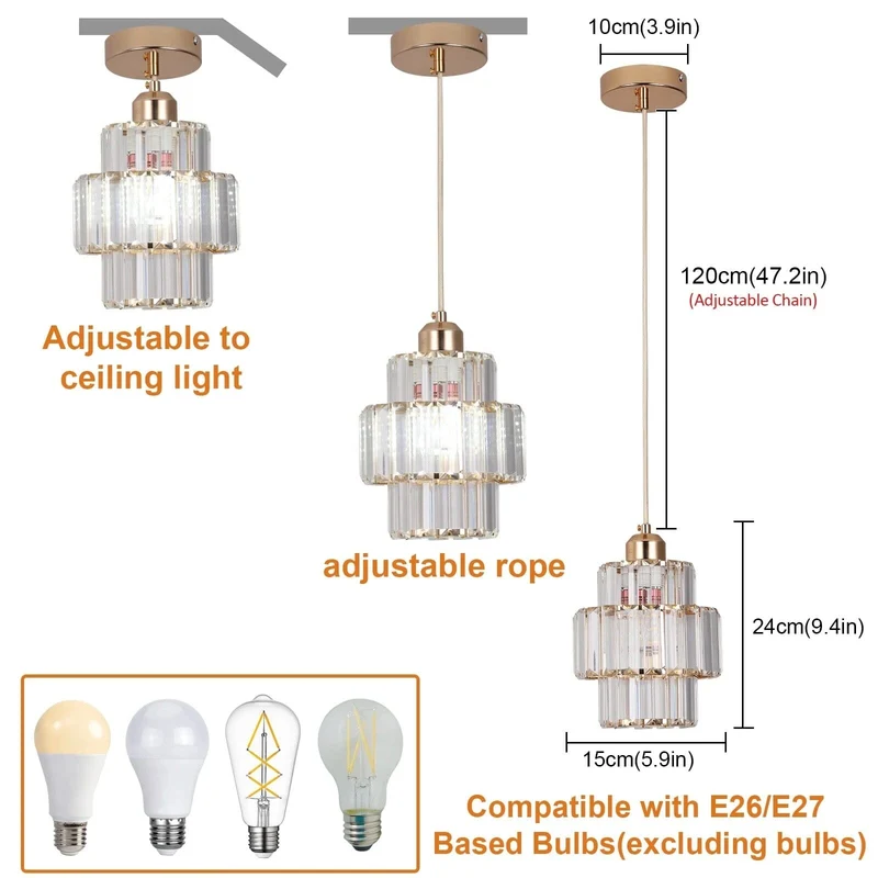 Saela Crystal Pendants By Euroselle In Black Or Gold