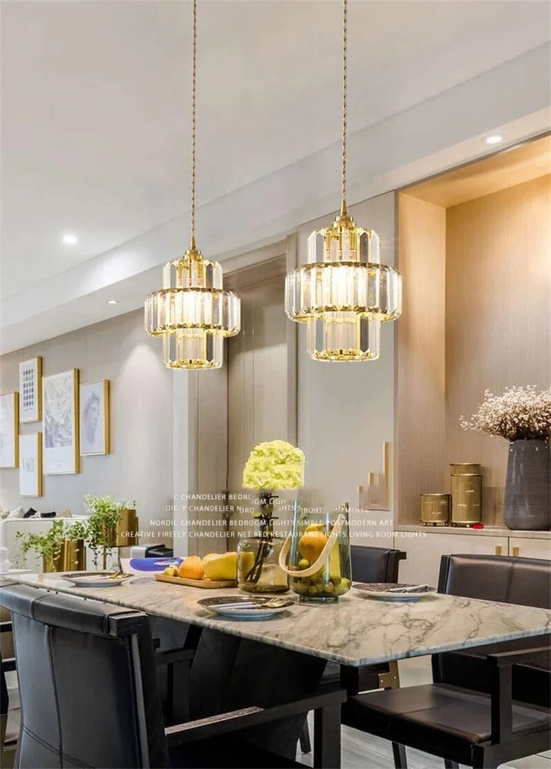 Saela Crystal Pendants By Euroselle In Black Or Gold