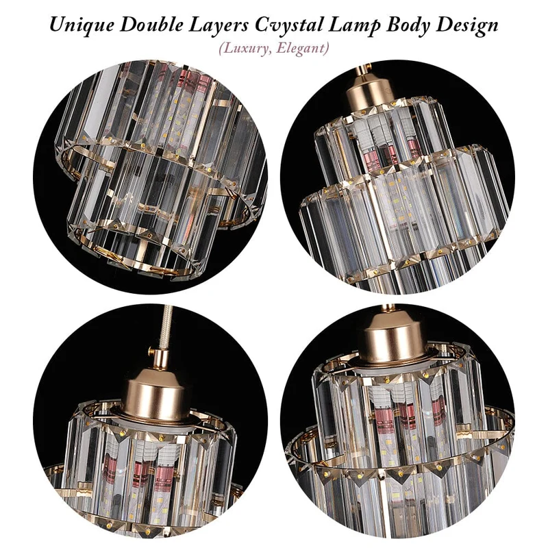 Saela Crystal Pendants By Euroselle In Black Or Gold