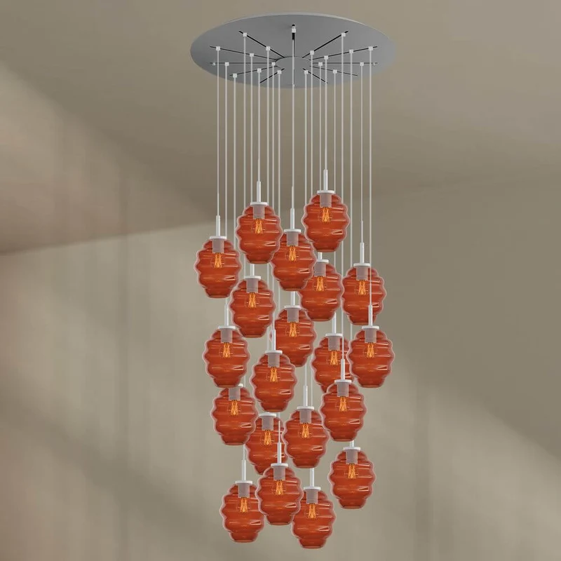 s.luce Echos Galerieleuchte 20-flammig Ø 120cm Baldachin Ø 18cm