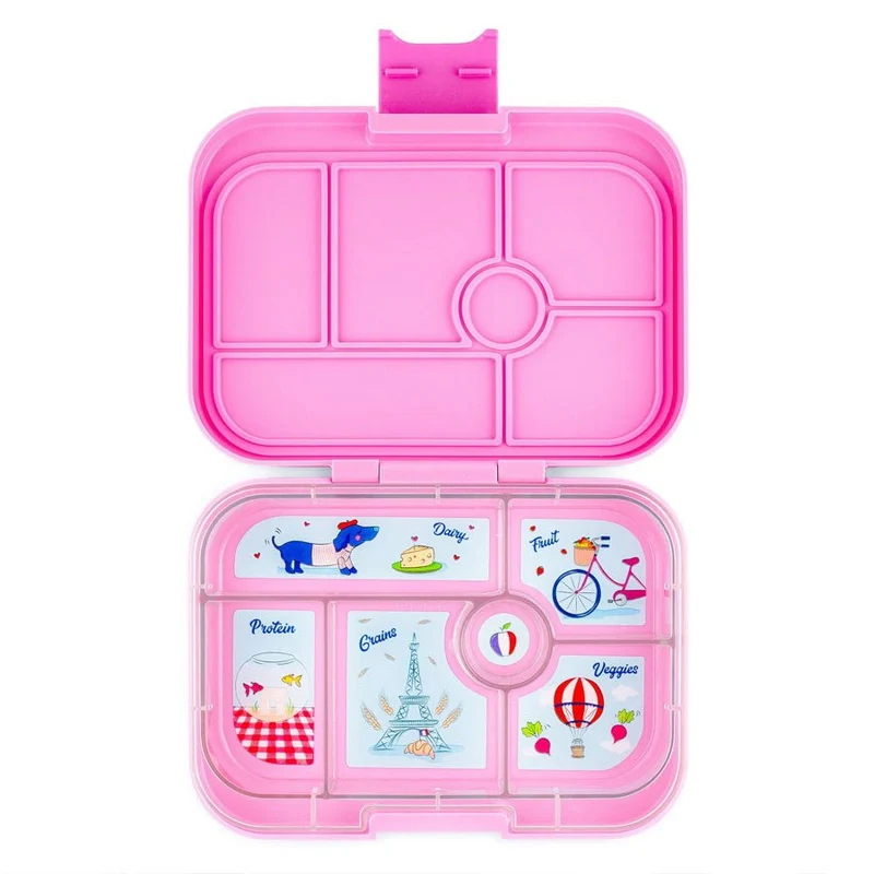Original Brotdose mit 6 Fächern in Power Pink/ Paris Tray