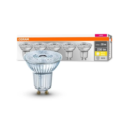 OSRAM LED Base PAR16 LED Spot (ex 35W) 2,6W / 2700K Warmweiß GU10 5er Pack
