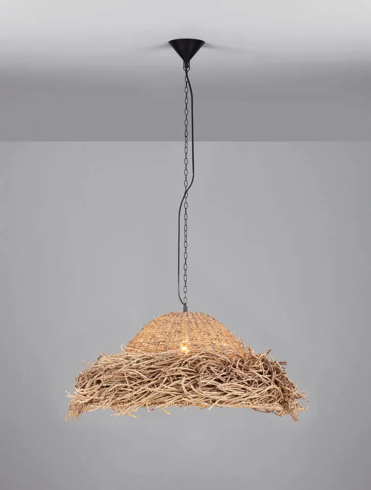 Natu Pendelleuchte E27 Seegras Braun