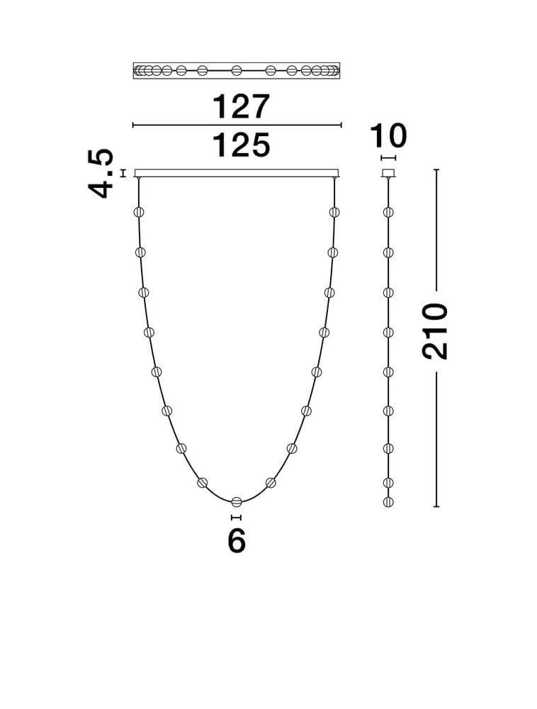 Alcinoe LED Pendelleuchte 3000K Schwarz, Gold
