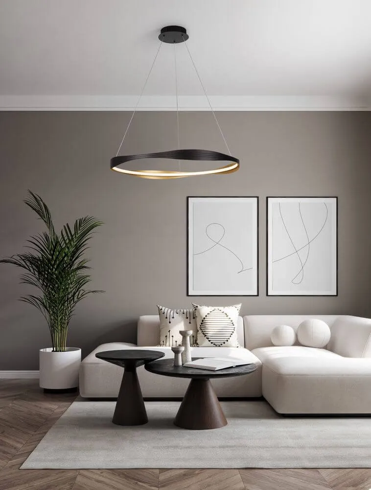 Dobi LED Pendelleuchte 2700, 5000K Schwarz, Gold