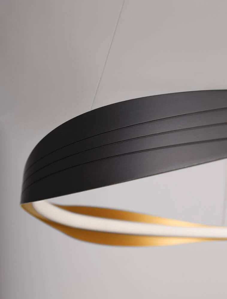 Dobi LED Pendelleuchte 2700, 5000K Schwarz, Gold