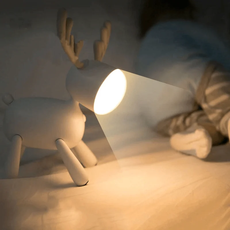 Euroselle USB Rechargeable Cute Deer LED Night Lamp