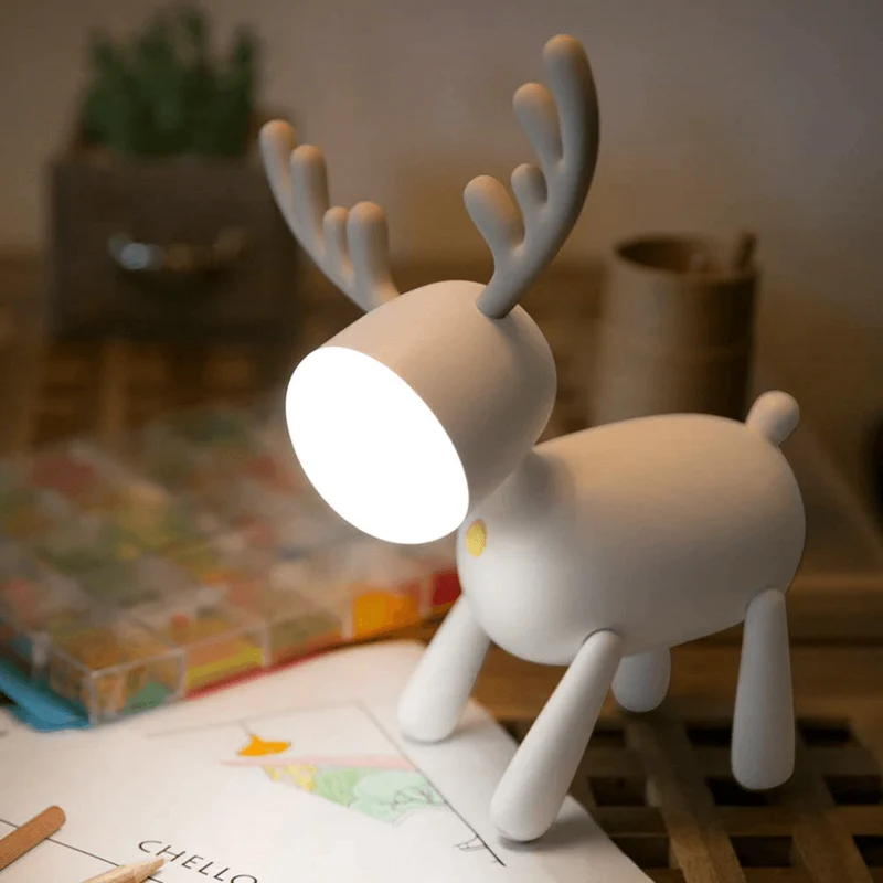Euroselle USB Rechargeable Cute Deer LED Night Lamp