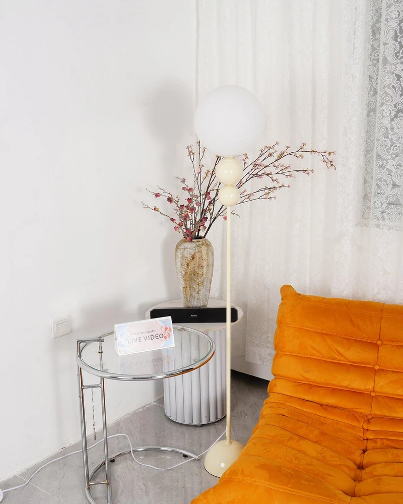 Clavel Floor Lamp With Metal And Glass Design By Euroselle