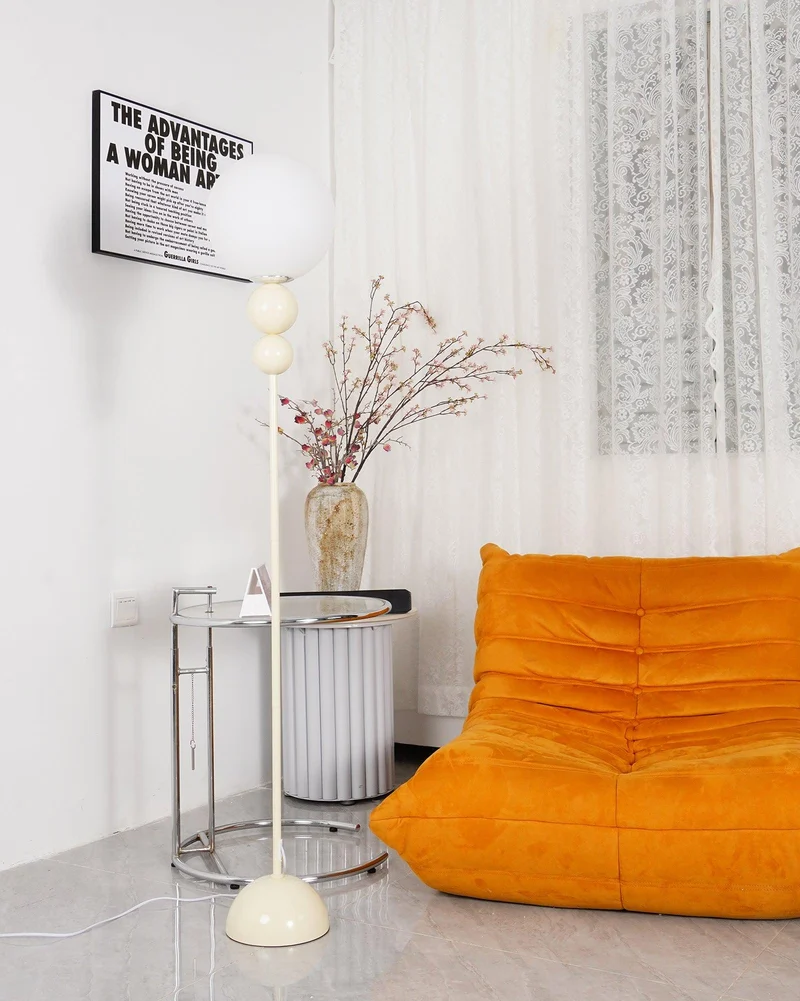 Clavel Floor Lamp With Metal And Glass Design By Euroselle