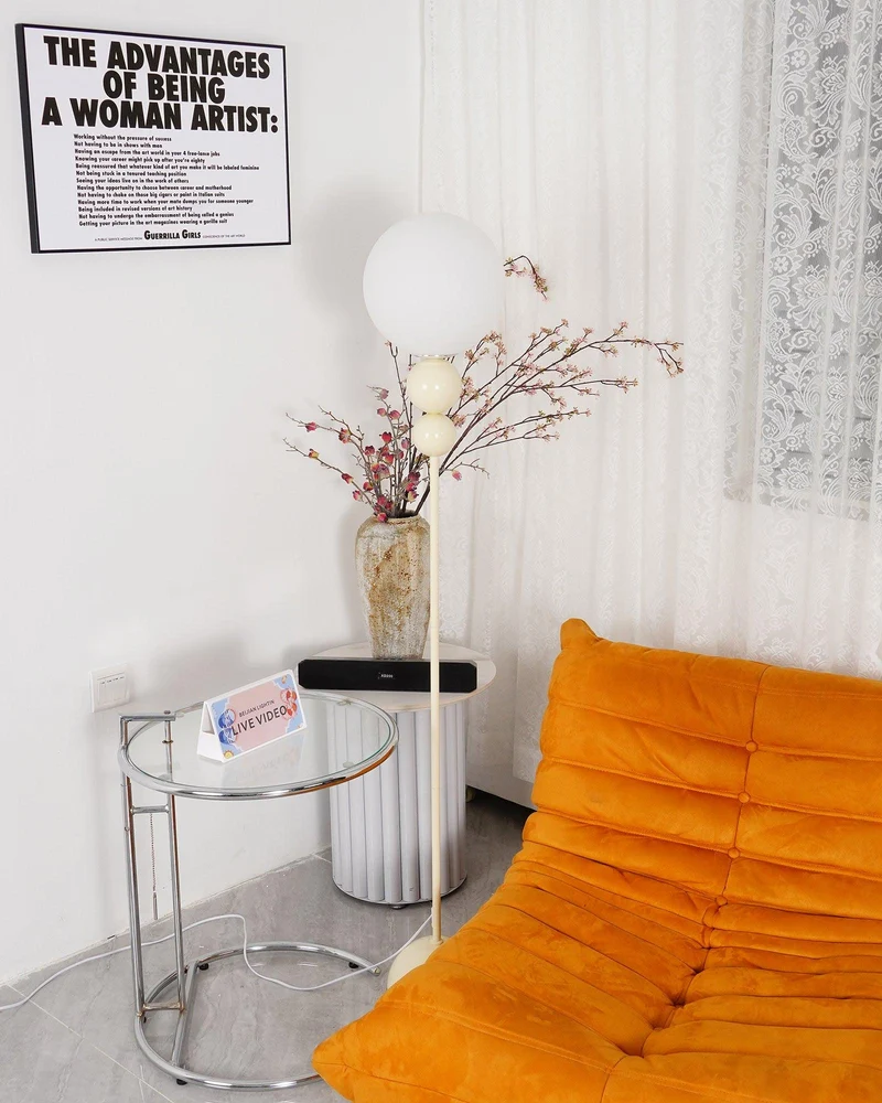 Clavel Floor Lamp With Metal And Glass Design By Euroselle