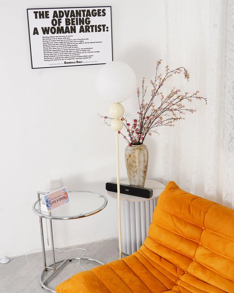 Clavel Floor Lamp With Metal And Glass Design By Euroselle