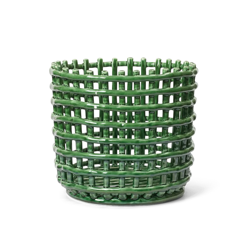 Ceramic Basket Obstschale Keramik geflochten - ferm LIVING