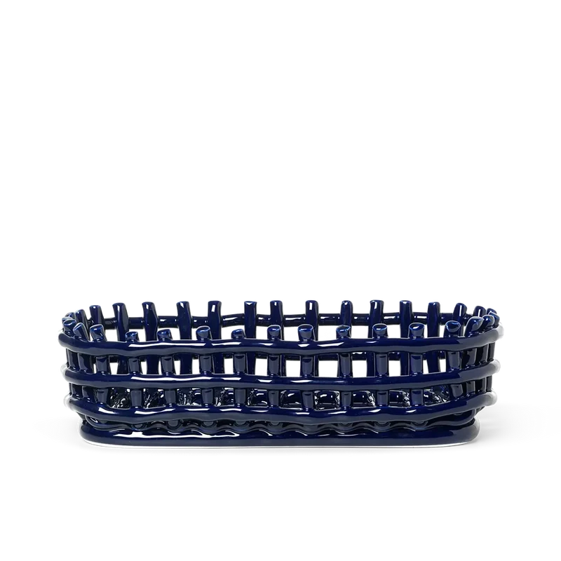 Ceramic Basket Obstschale Keramik geflochten - ferm LIVING