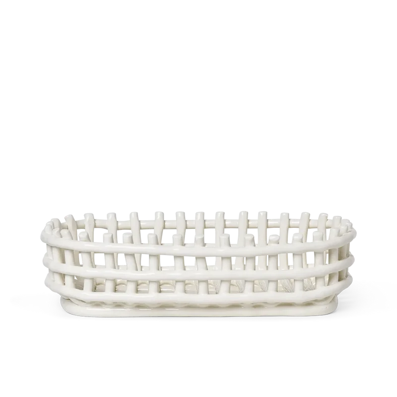Ceramic Basket Obstschale Keramik geflochten - ferm LIVING