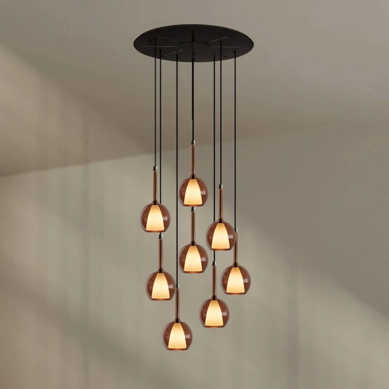s.luce Belluna Galerieleuchte 8-flammig Ø 80cm Baldachin