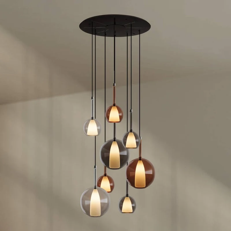 s.luce Belluna Galerieleuchte 8-flammig Ø 80cm Baldachin
