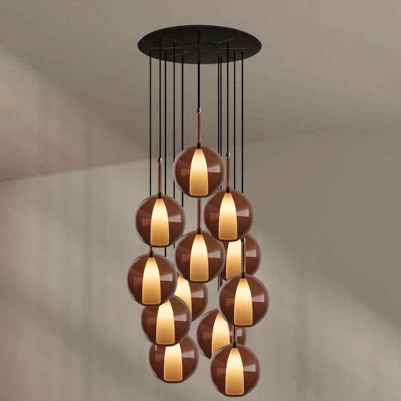 s.luce Belluna Galerielampe 12-flammig Ø 80cm Baldachin