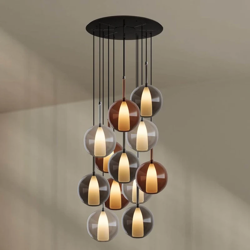 s.luce Belluna Galerielampe 12-flammig Ø 80cm Baldachin