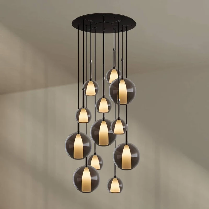 s.luce Belluna Galerielampe 12-flammig Ø 80cm Baldachin
