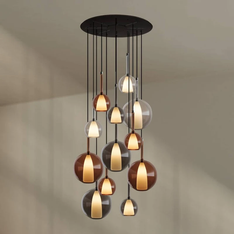 s.luce Belluna Galerielampe 12-flammig Ø 80cm Baldachin