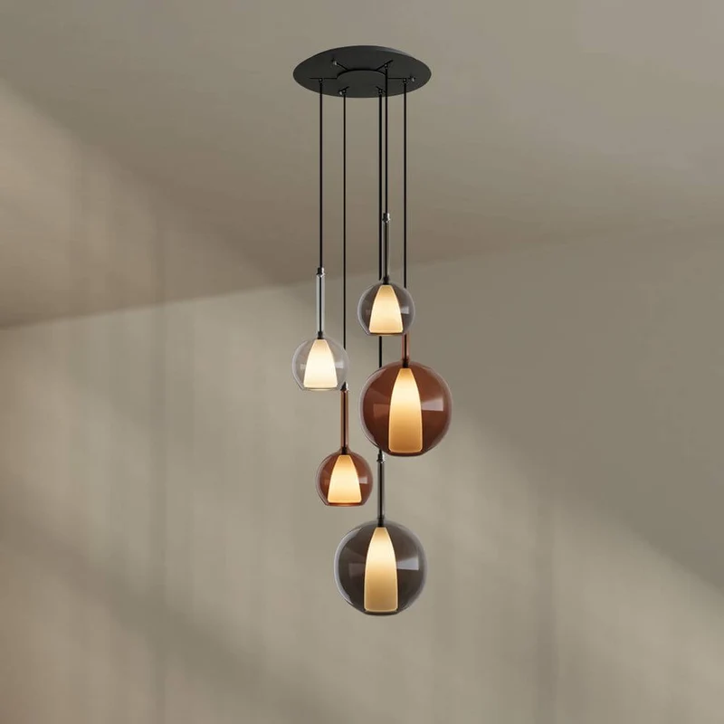 s.luce Belluna Galerieleuchte 5-flammig Ø 60cm Baldachin