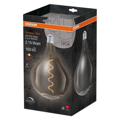 OSRAM Vintage 1906 LED-Lampe, Smoke-Tönung, 4,5W, 150lm , Warmweiß , E27
