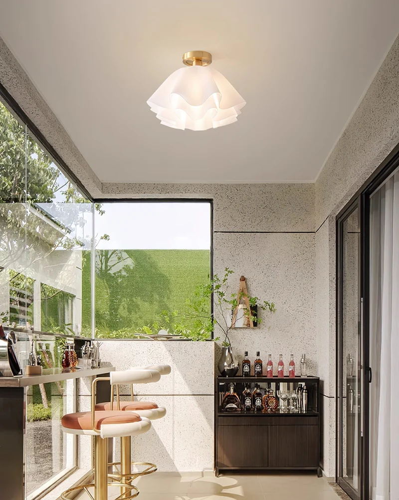 Euroselle Gailon Copper Ceiling Light With Folded Modern Design