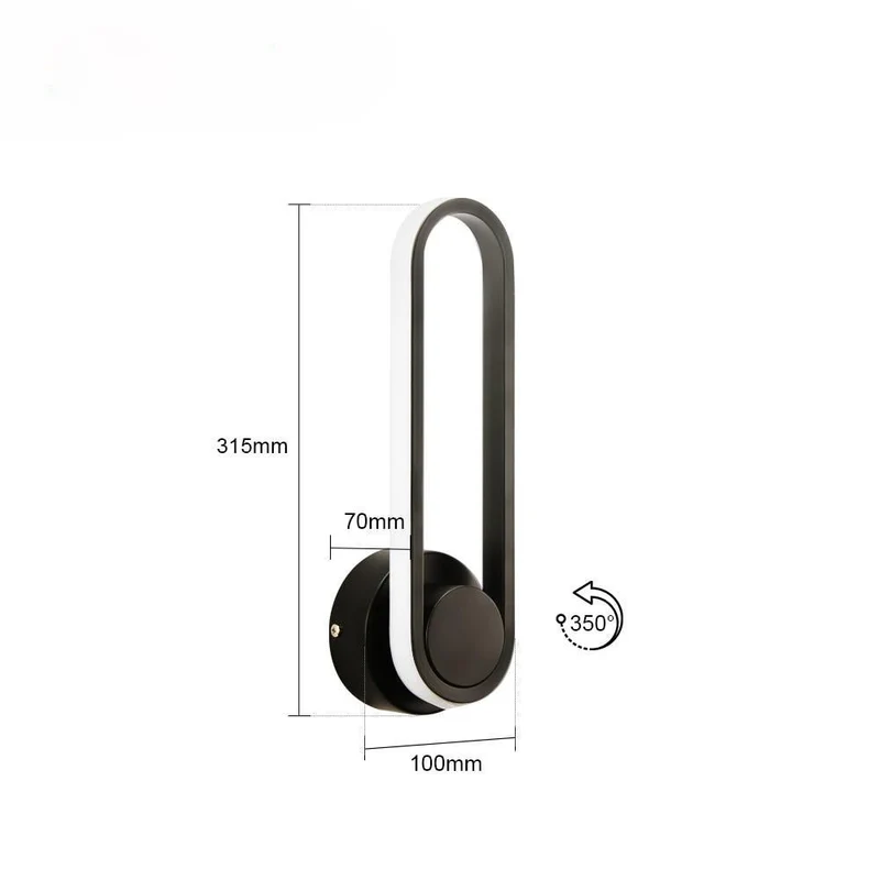 Euroselle Nordic Modern Wall Lamp With Geometric Form