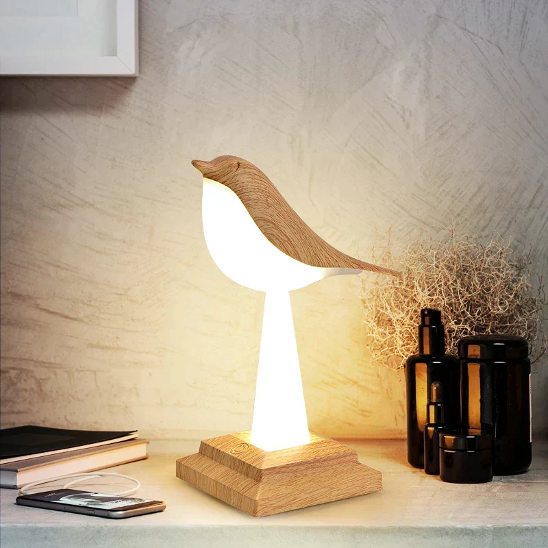 Missbird-V2 Ekster Bird Table Lamp By Euroselle Eclectus-Inspired Calming Glow