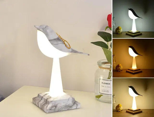 Missbird-V2 Ekster Bird Table Lamp By Euroselle Eclectus-Inspired Calming Glow