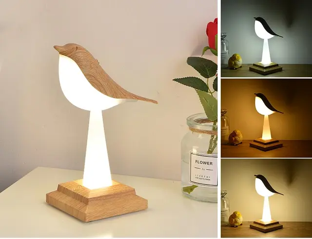 Missbird-V2 Ekster Bird Table Lamp By Euroselle Eclectus-Inspired Calming Glow