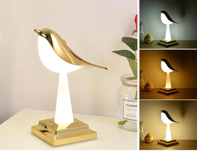 Missbird-V2 Ekster Bird Table Lamp By Euroselle Eclectus-Inspired Calming Glow