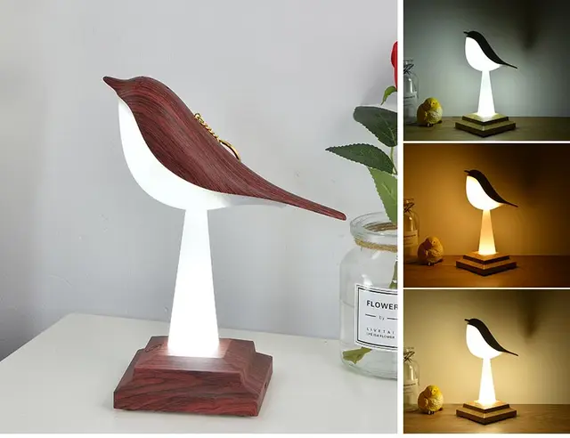 Missbird-V2 Ekster Bird Table Lamp By Euroselle Eclectus-Inspired Calming Glow