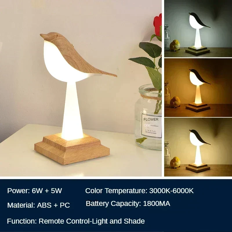 Missbird-V2 Ekster Bird Table Lamp By Euroselle Eclectus-Inspired Calming Glow