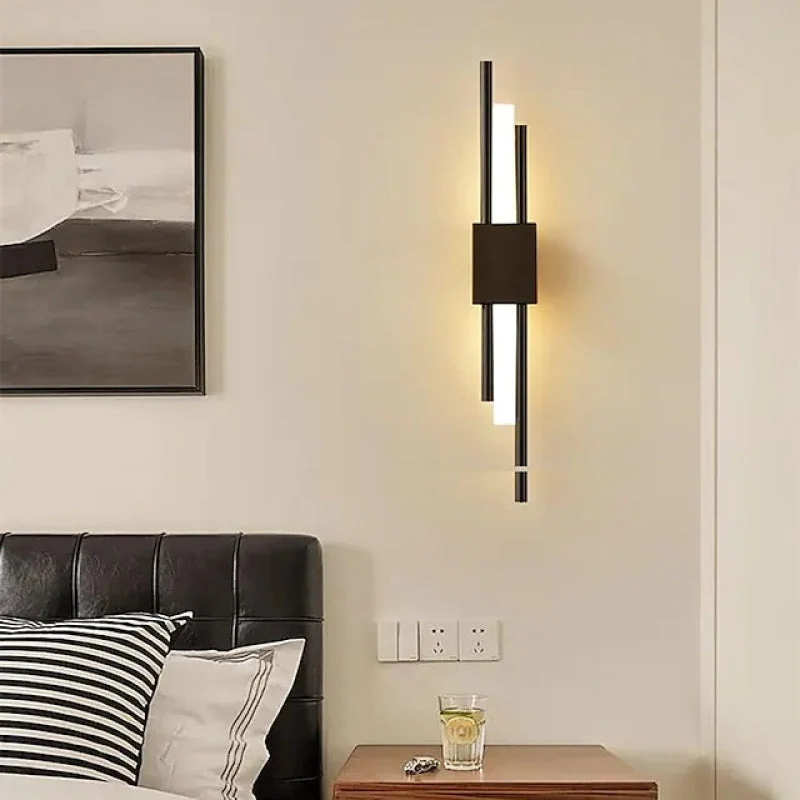LuminArt Black Gold LED Wall Lamp For Bedroom By Euroselle