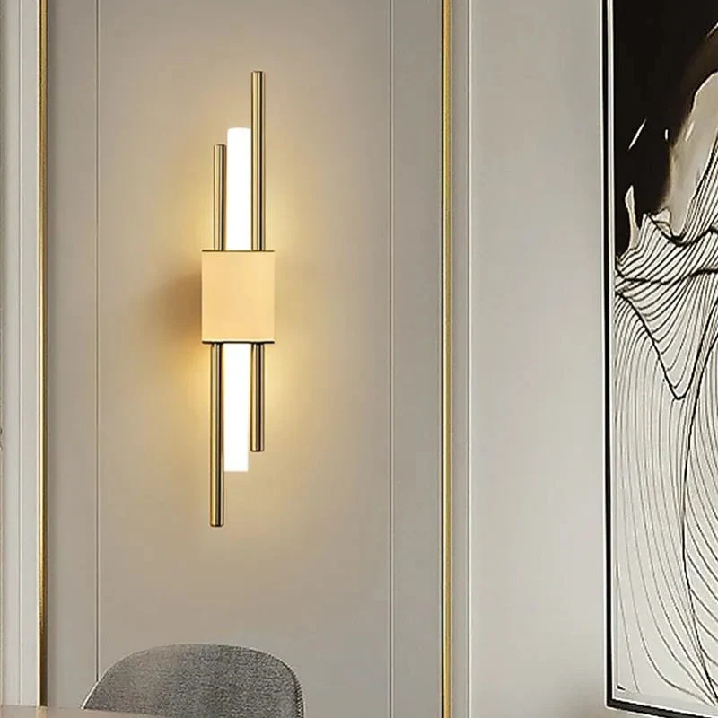 LuminArt Black Gold LED Wall Lamp For Bedroom By Euroselle