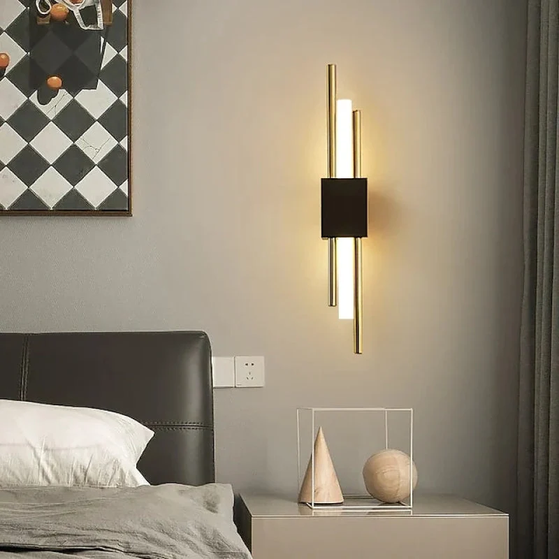 LuminArt Black Gold LED Wall Lamp For Bedroom By Euroselle