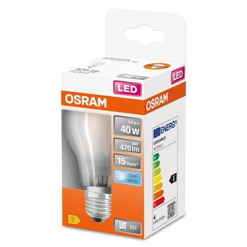 OSRAM Retrofit Classic LED Lampe matt (ex 40W) 4W / 4000K Kaltweiß E27