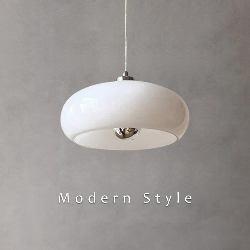 Euroselle Highbury Pendant Lights With Glass Stone Shade Milk White Or Tea Color