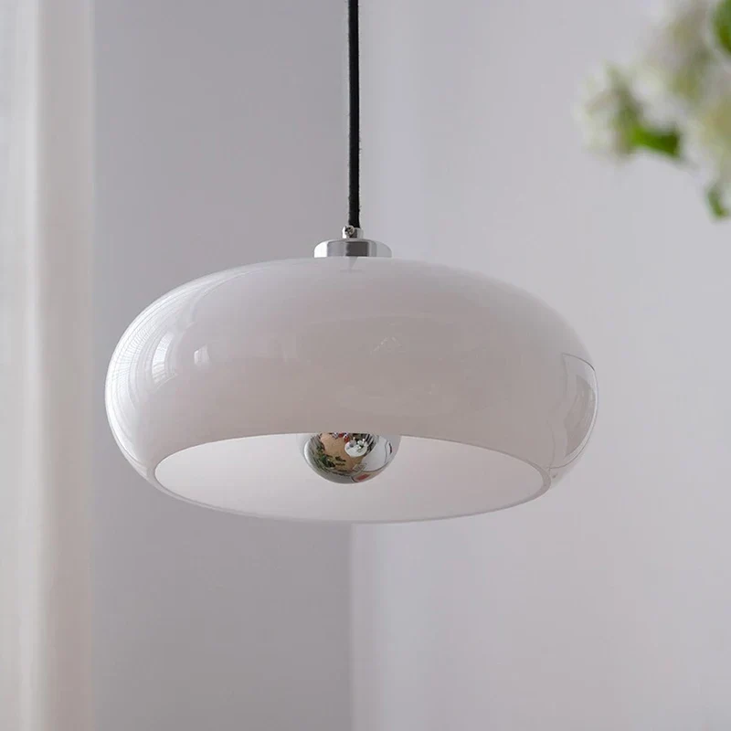 Euroselle Highbury Pendant Lights With Glass Stone Shade Milk White Or Tea Color