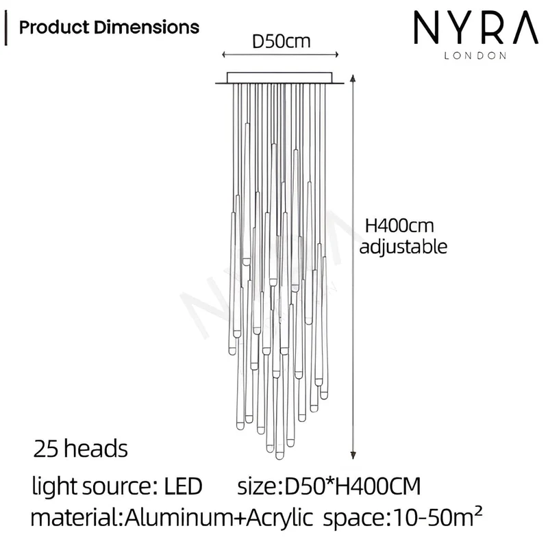 Elegant Jules Modern Pendant Euroselle Light Fixture