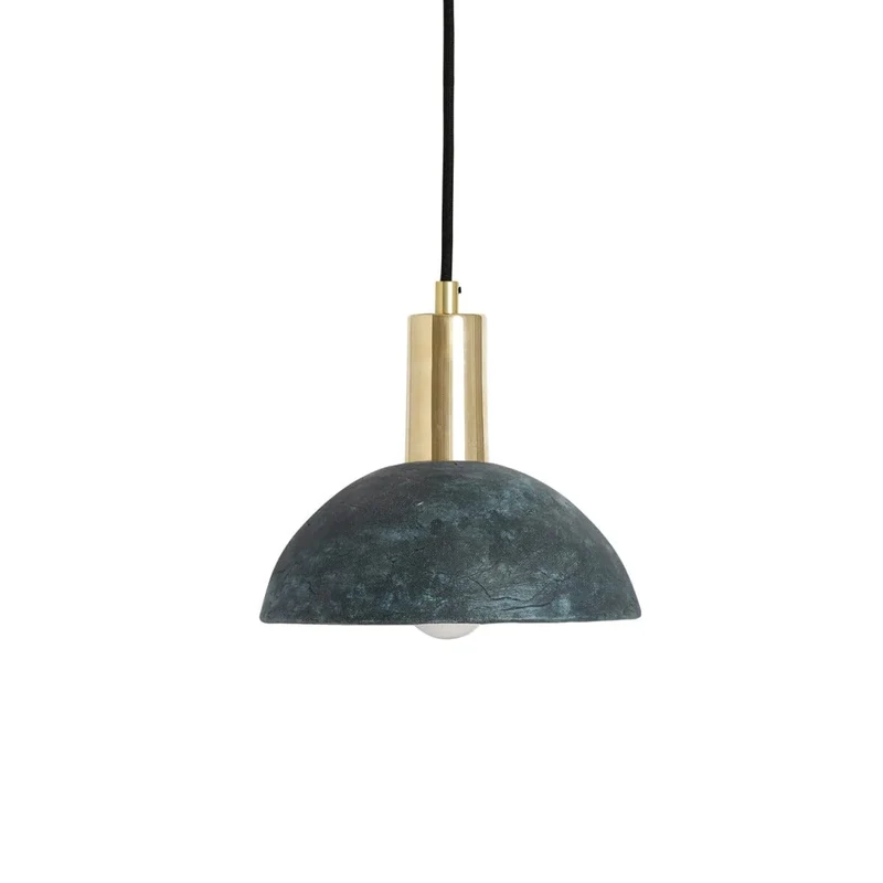 Kauri Organic Ceramic Dome Pendant Light 20cm Blue Earth, Euroselle