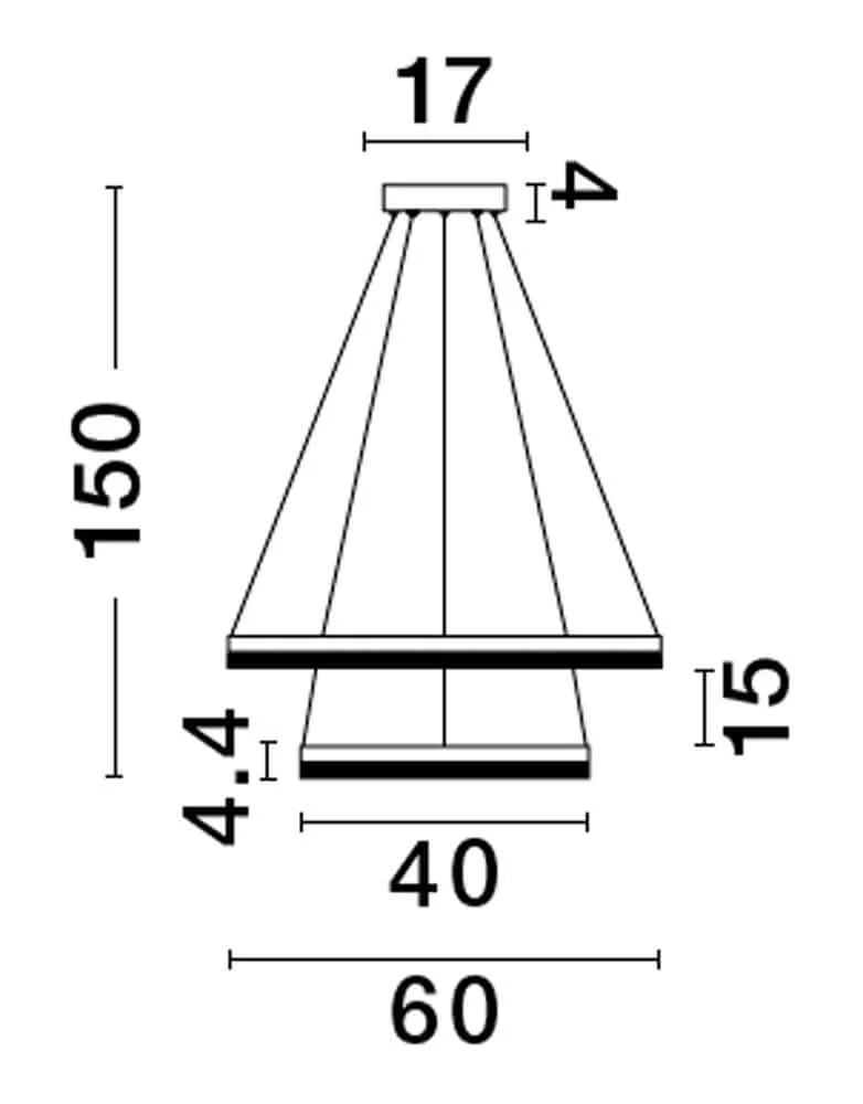 Adria LED Pendelleuchte 2-flammig Ø 60cm