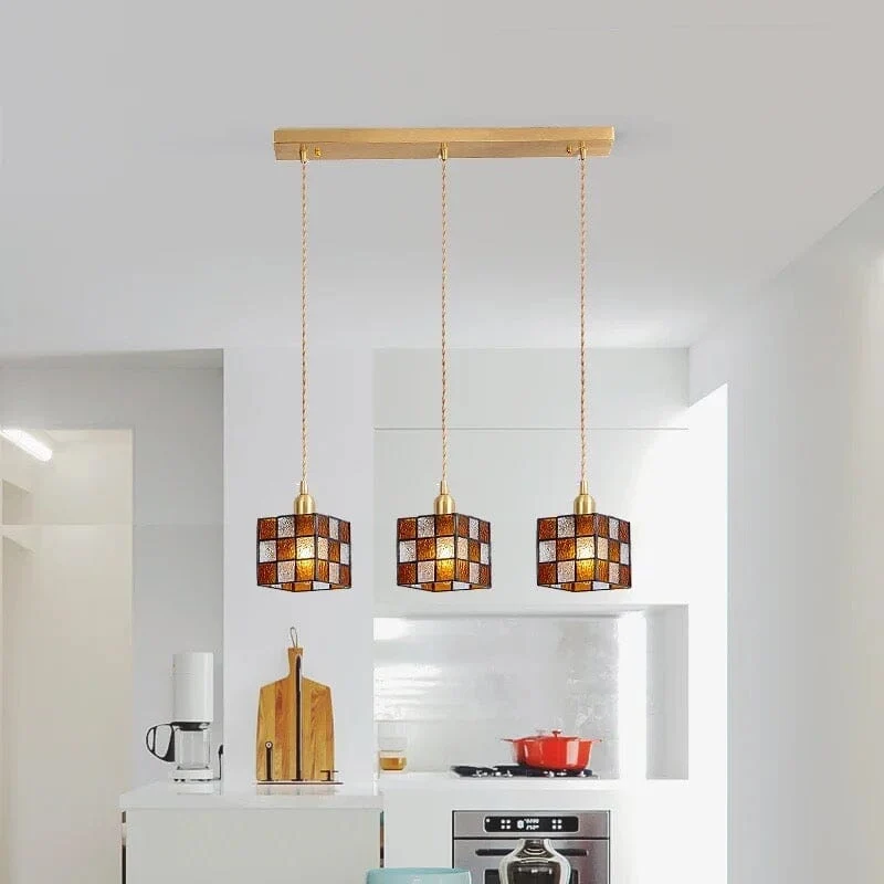 Rubik Cube Glass Pendant Light With Retro Charm Euroselle