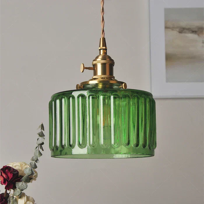 Euroselle Stunning Cylinder Glass Pendant Light Fixture