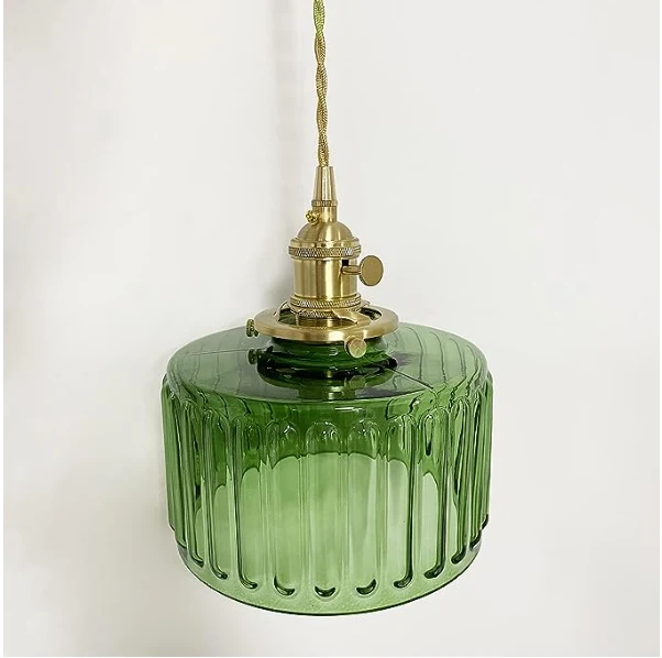Euroselle Stunning Cylinder Glass Pendant Light Fixture