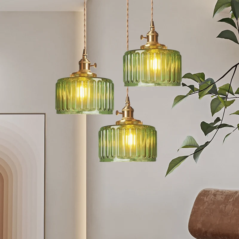 Euroselle Stunning Cylinder Glass Pendant Light Fixture